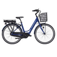 Elcykel E-Fly Nova Max IV N7 Mat Blå med centermotor og frontkurv