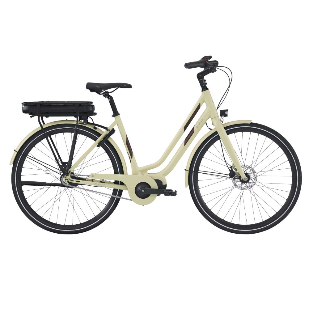 Elcykel E-Fly Via Center N7 - Cloud Cream med indvendig gear og fodbremse