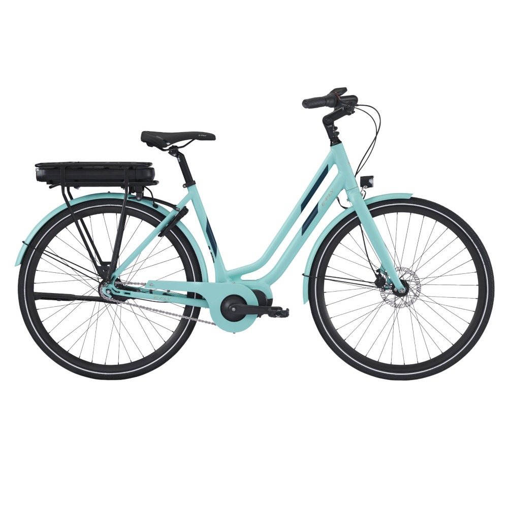 Elcykel E-Fly Via Center N7 - Aqua mat med indvendig gear og fodbremse