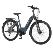 Blå Ecobike D1 Trekking elcykel med Bafang centermotor og trekkingdesign