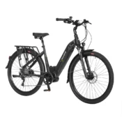 Ecobike D2 City elcykel i sort, set fra siden med motor og batteri.