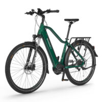 Elcykel i flot grøn- Kraftig centermotor og komfort på cykelturen