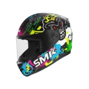 Sort SMK Bionic full-face scooterhjelm til voksne