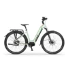 Elcykel Ecobike LX400 i farven Arctic Silver med centermotor og batteri monteret på stellet, fotograferet fra siden.