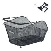 Sort Basil Icon MIK 2.0 cykelkurv monteret bag på cykel med polstret bærehåndtag