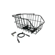 Cykelkurv Mixbike Lyra, sort, med MIK adapter der kan monteres på en elcykel.