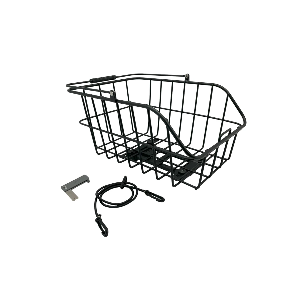 Cykelkurv Mixbike Lyra, sort, med MIK adapter der kan monteres på en elcykel.