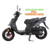 HOT50 SP 30 MATGRÅ 50cc 4-takt scooter med SP-udstyr og digital display på hvid baggrund