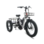 Vogue Big Foot Fashion Grey 3-hjulet senior elcykel med baghjulsmotor, dobbelt batteri og stabil konstruktion