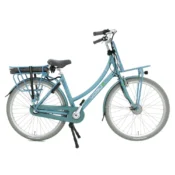 Vogue Elite 7 elcykel i Mint Blue med forhjulsmotor, klassisk design og integreret baglys til bykørsel