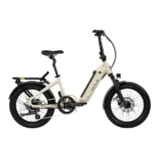 Deruiz Peridot 2026 el foldecykel i Mineral White med 20 tommer hjul, lav indstigning og integreret 500 Wh batteri.