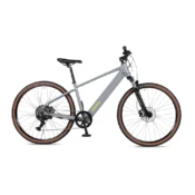 Batribike Tour M elcykel med Promovec baghjulsmotor i grå med integreret batteri og Shimano 8 gear.