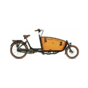 Vogue Carry 2 el ladcykel med brun ladkasse, 80 Nm centermotor og plads til op til 4 børn.