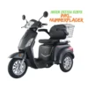 Motocr E-Life Trike Matsort 3 hjulet el scooter med komfortsæde, tre hjul og moderne scooterdesign.