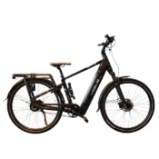 Vogue Milo Man elcykel Shiny Black med automatgear, remtræk og BAFANG baghjulsmotor